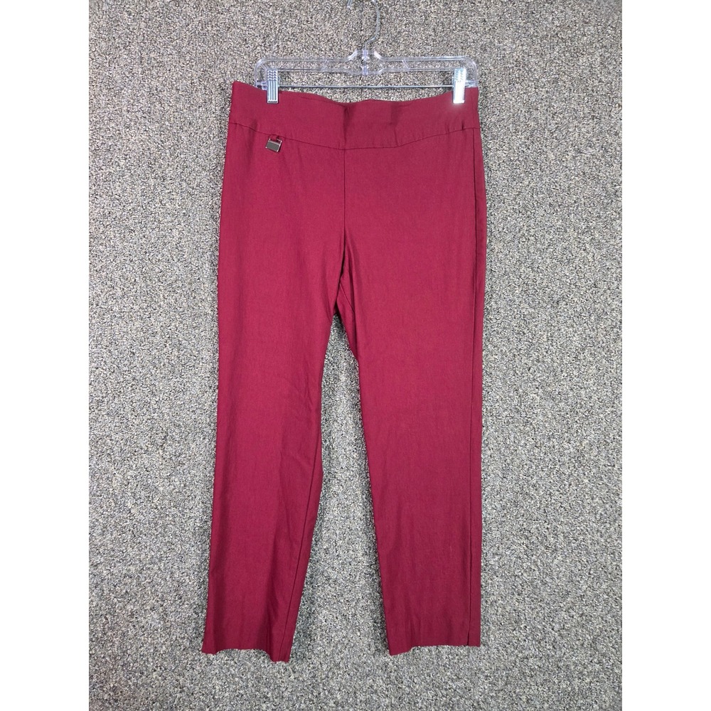 Ingredients Pull On Dress Pants Women 12P Burgundy Stretch Trousers Workwear